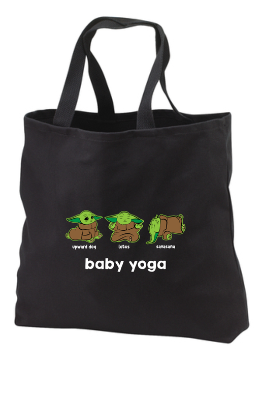 Baby Yoga Canvas Tote Bag